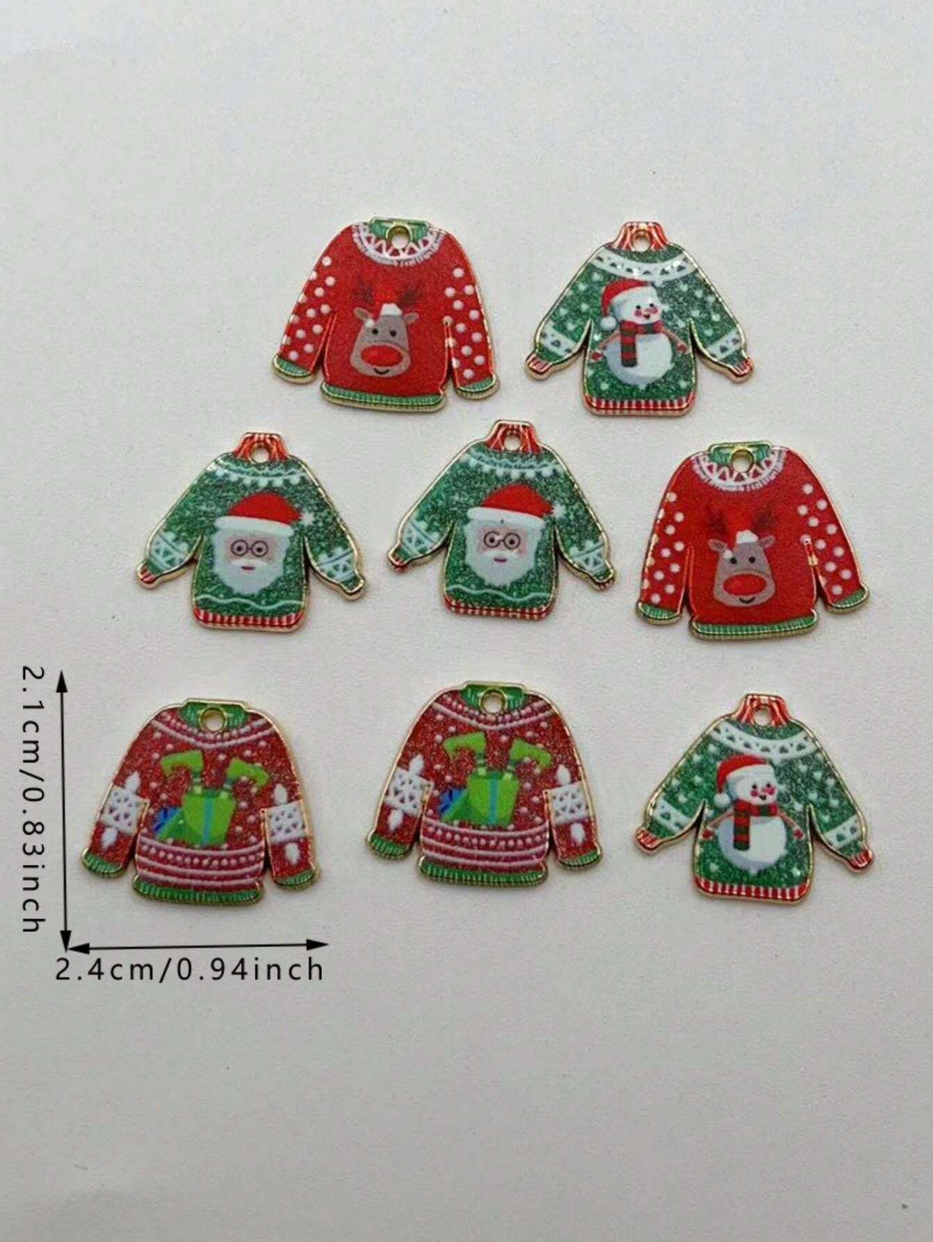 10pcs Alloy Christmas Sweaters Jackets Earrings Charming Funny Cute