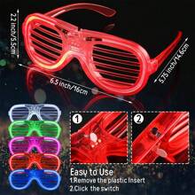 12/25 PCS LED Light Up Glasses Bulk 5 Colors Glow Glasses Glow In The Dark Party Supplies Neon Party Favors For Wedding Birthday Christmas - Nhiều màu - Xem 2