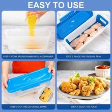 Batter Shaker Bowl With Lid Size Combination 2 Slices No Mess Bread Flour Flavoring Jar With Bread Tray For Fried Chicken, Fried Fish, Onion Rings And More, Available As Christmas, Halloween Gifts - Red - View 4