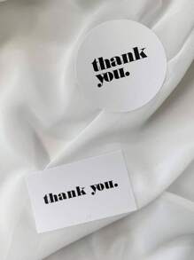 36pcs/48pcs/72pcs "Thank You" Square/Round Shape Simple Instagrams Gift Stickers, Decoration Stickers, Thank You Labels, Dessert Stickers Valentine Day