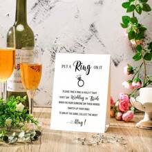 Put A Ring On It Bridal Shower Game With 50 Fake Rings, Rustic Wildflower Greenery Floral Theme Wedding Shower Games Wedding And Engagement Rings Bridal Shower Decor And Not Say Bride Rules Cards - White - View 2