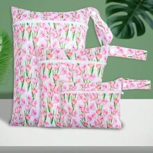 Set de 3 bolsas para bocadillos para mascotas, bolsas de playa y piscina, lavables, impermeables y resistentes al agua para guardar artículos sucios de bebé, trajes de yoga o ropa húmeda