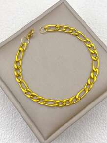 1 paquete Cadena Figaro de acero inoxidable de moda, collar, pulsera, joyería de estilo hip hop, regalo para hombres y mujeres, apto para uso diario