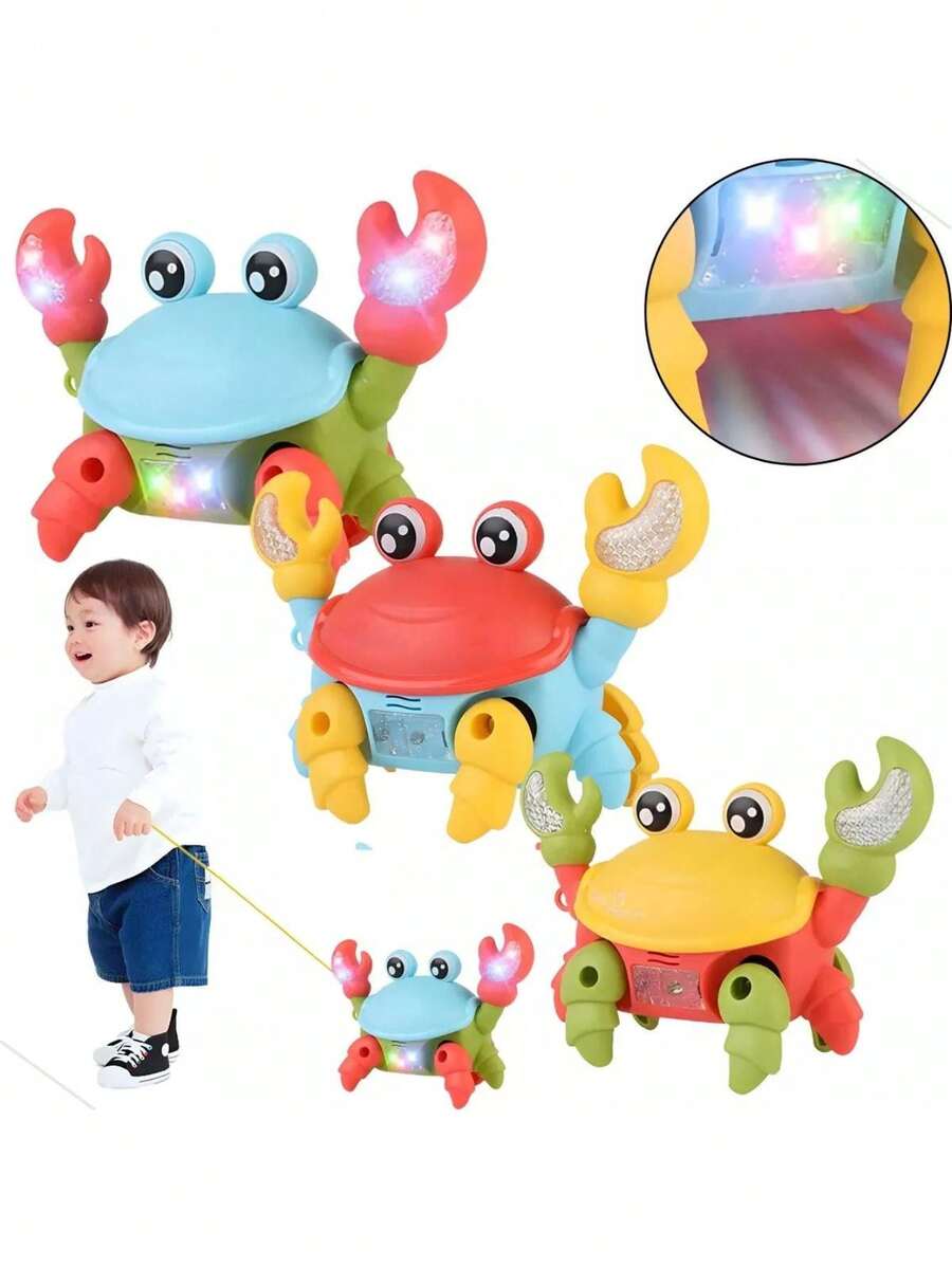 Brinquedo Caranguejo Fujão Musical Som Luz E Movimento - Multicolorido - Visão 1