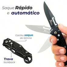 Kit With 3 Pocket Knives For Survival, Camping, Hunting, Fishing - màu đen - Xem 6