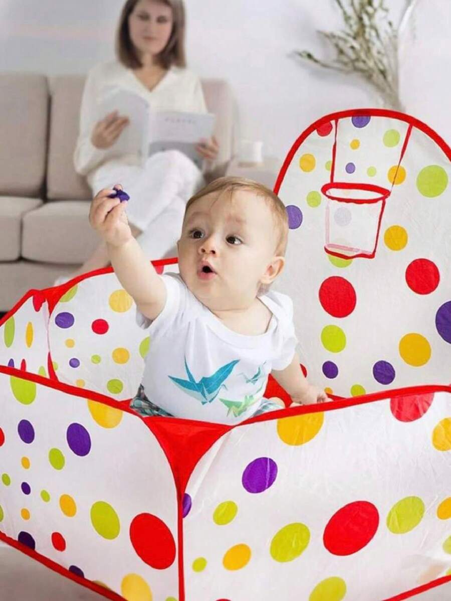1 Pieza Tienda De Juegos Para Niños De 1.2m Con Piscina Deportiva Interior Para Baloncesto,Tienda De Campaña Con Cerca De Piscina De Baloncesto De 1.2 M Para Piscina De Juguete Para Bebés Interior/exterior,Parque Infantil Plegable Para Bebés, Juegos Indoors Y Al Aire Libre, Juguete De Fiesta (bolas No Incluidas) - Multicolor - Ver 1
