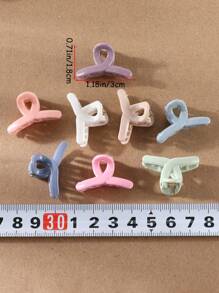 30pcs Girls Random Color Fashion Geometric Square, Bar, Bow Knot, Simple Hair Claw Hair Accessories, Suitable For Daily Use