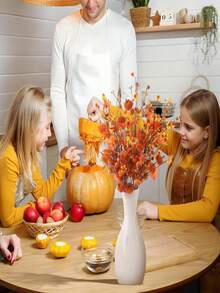 1 件秋季装饰品，19.7 英寸人造红浆果/枫叶/南瓜树桌面装饰品，适用于秋收家庭婚礼节日派对室内/室外装饰，秋季花束，适用于感恩节万圣节丰收家庭节日装饰、圣诞装饰、派对用品 - 多色 - 查看 4