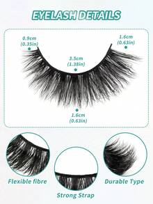 MAGEFY 5pairs/Set 3D Faux Mink Hair Volume Fluffy False Eyelashes With Leaf-Shaped Tray, Thick And Soft, Reusable, Individual Packaging, Makeup Tool For Beauty Travel - Bulu Mata Halus - View 3