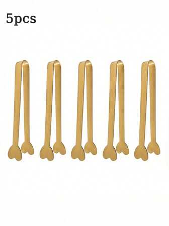 1/5 件不锈钢心形糖夹、厨房烹饪夹、糖果/甜点夹、派对/婚礼餐具