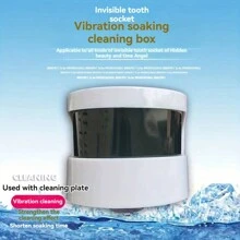 自动假牙清洁盒，带过滤器的便携式保持器清洁盒，易于清洁和保护假牙、牙套和保持器，给父母的贴心礼物 - JA-001 - 白色 - 查看 9