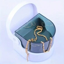 自动假牙清洁盒，带过滤器的便携式保持器清洁盒，易于清洁和保护假牙、牙套和保持器，给父母的贴心礼物 - JA-001 - 白色 - 查看 3