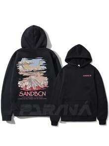 Sandbcn Sweatshirt 100% Cotton Unisex Cold Weather Blouse - Fast Shipping - màu đen - Xem 2