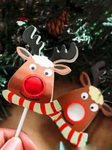 50 件/包圣诞派对礼物驯鹿棒棒糖、糖果装饰纸卡、圣诞节 - 綠色 - 查看 1