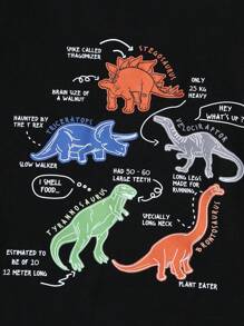 3pcs/Set Young Boy Casual Long Sleeve T-Shirt With Dinosaur Pattern, Cool