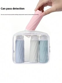 1 件 90 毫升硅胶旅行瓶套装，洗发水和护肤品可再填充容器，可爱的旅行空瓶 - 彩色 - 查看 5