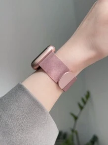 1条男女通用经典金属磁吸米兰尼斯网状表带，运动时尚，兼容 Series 11、10、9，尺寸：45mm、49mm、38mm、40mm、41mm、42mm、44mm、46mm，兼容 Ultra/SE/11/10/9/8/7/6/5/4/3/2/1，时尚粉色智能手表表带 - 粉色 - 查看 4