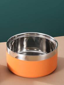 Supet 1 Peça Tigela para Cachorro Redonda Reforçada de Aço Inoxidável, Cor Sólida Estilosa, Tigela para Gato e Cachorro Antiderrapante, Adequada para Uso Interno e Externo