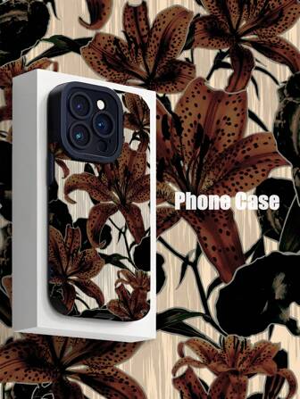 1 件深色花卉图案柔软保护手机壳，适用于 iPhone 和三星