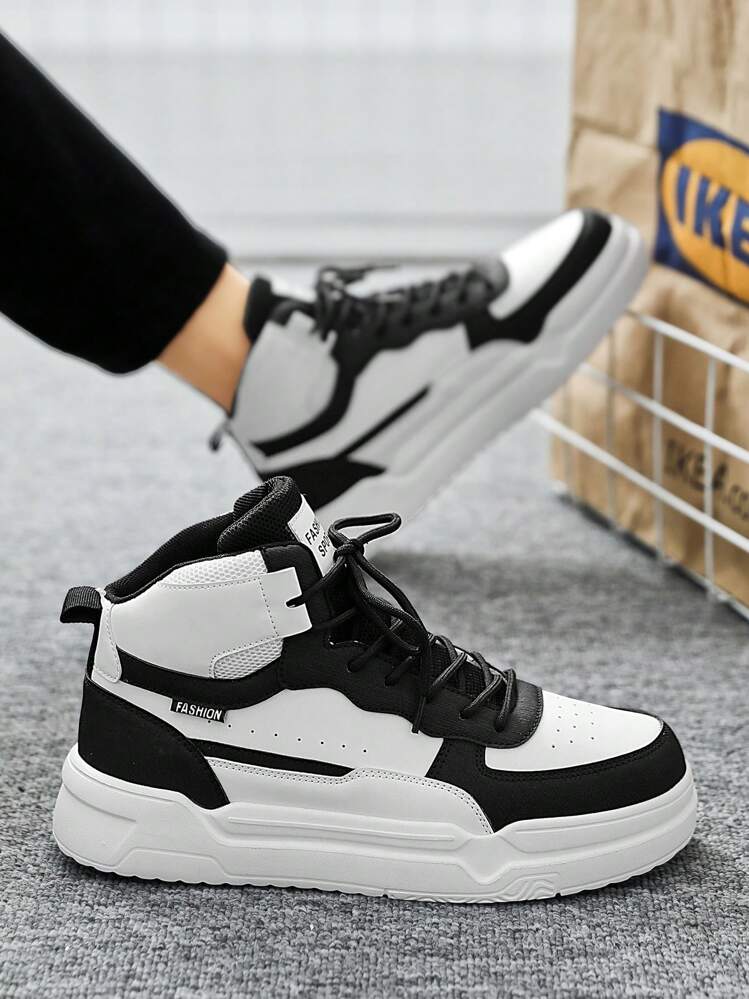 Zapatillas blancas para hombres, zapatos deportivos informales antideslizantes de estilo de caña alta para parejas, para actividades al aire libre