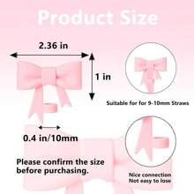 1 pieza/2 piezas Tapa de silicona para pajilla de 10 mm con diseño de lazo, cubierta antipolvo para pajillas de gran diámetro, se ajusta a tumblers de 30 y 40 onzas, accesorios para tazas, regalos, cocina, regalo de Navidad, útiles escolares