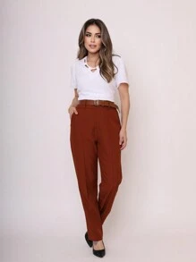 TWILL Social Basic Womenswear Tailoring Pants COD 102 - 鏽棕色 - 查看 1