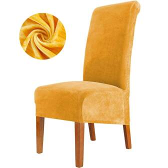 1/4 Pieces Of Silver Fox Velvet Chair Cover - A Soft And Comfortable Chair Cover For Dining Chairs, A Conveniently Installable Furniture Cover, Machine Washable, Luxurious And Fashionable Home Decoration, Suitable For Dining Rooms, Living Rooms, Banquets, Hotels, Venues And Other Places