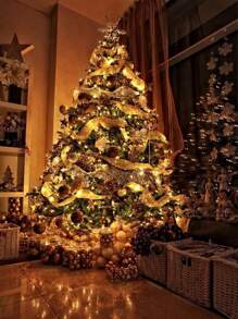 1 st, 50/100 LED, 5M/10M, Gouden Warme Licht Kerst Lintverlichting, Geschikt Voor Kerstmis, Bruiloft, Nieuwjaar Binnen- En Buitendecoratie, Kerstmis