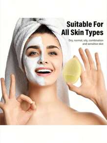 5pcs Face Sponge For Cleansing Daily Exfoliating Face Scrubber Face Sponge For Cleansing Finger Glove Style, Removal And Deep Cleansing Powder Puff Exfoliating Face Wash Gloves For Removing Makeup - Multicolor - View 3