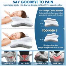 Pain Relief Cervical Pillow For Neck Support,Adjustable Ergonomic Pillow Cozy Sleeping,Odorless Orthopedic Memory Foam Pillows,Contour Bed Pillow For Side Back Stomach Sleeper…