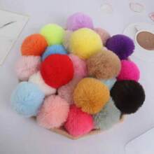 3pcs Real Rex Rabbit Fur Pompom Balls 6cm Soft Pompones Fluffy Plush Crafts Diy Pom Poms Ball Furball Home Decor Garment Hat Accessories Sewing Supplies