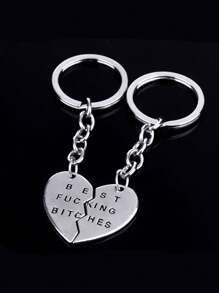 2PCS/Set Zinc Alloy Material "Best ." Personalized Keychain, Couple Keychain, Jewelry Accessories Gift, Valentine'S Day, Clothing Decoration, Keychain Gift For Boyfriend And Husband Gifts Birthday Graduation - Silver - View 10