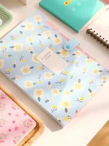 5pcs Waterproof Ditsy Floral Multi-Layer File Folders, Large Capacity Office Document Organizer, PP Portfolio Paper Organizer - Multicolor - View 10