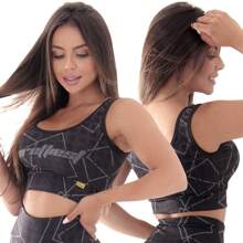 Click Mais Bonita Kit 3 Women's Fitness Support Printed Tops - 彩色 - 查看 3