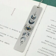 1pc padrão de lua marcadores novidade marcadores de aço inoxidável presentes para amantes de livros, marcadores de leitura presentes de aniversário para amigos da família meninas - Tamanho Único - Ver 5