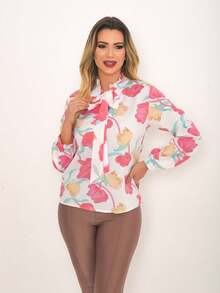 Froral Women's Long Sleeve Shirt - 白色 - 查看 4