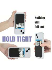 1 Piece Double Layer Silicone Phone Card Holder, Self-Adhesive Silicone Backing Card Holder, Multi-Function Silicone Card Holder, Adhesive Phone Wallet Ultra-Thin Adhesive Silicone Credit Card Holder Sticker Adhesive Phone Wallet Compatible With IPhone Most Android Smartphones Birthday Gift/Boys/Girlfriend Phone Suction Cup - Multicolor - View 5