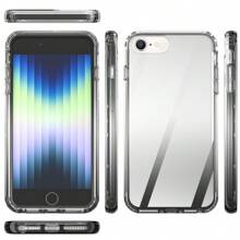 1Pc Transparent Gradient Protective Phone Case Shockproof Dual Layer Protection Clear Cover Compatiable With IPhone SE 3rd Gen/IPhone SE 2nd Gen/IPhone SE 2022/IPhone SE 2020/IPhone 8 Plus/IPhone 7 Plus/IPhone 8/IPhone 7/Pixel 8 Pro/Pixel 8 - 透明/黑色 - 查看 6