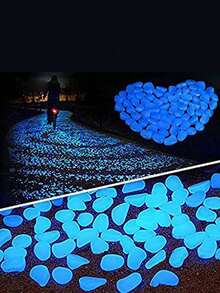 200 件装小夜灯石发光鹅卵石花园鱼缸景观 0.5 克荧光石 - 彩色 - 查看 3