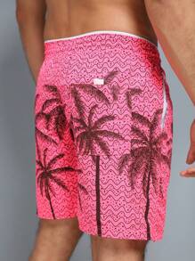 Short Tactel Thick Men's Mauricinho Adult Surf Beach Pool Quick Dry Gym Bermuda Summer - Pink - View 5