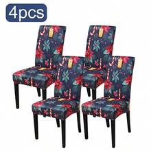 1/4/6/8 Chiếc Vỏ Ghế Giáng Sinh Với Chất Liệu Lụa Sữa Và In Kỹ Thuật Số Trang Trí Hoa Nửa Đêm Lễ Hội Giáng Sinh, Độ Đàn Hồi Cho Hầu Hết Các Ghế, Thích Hợp Cho Đồ Trang Trí Giáng Sinh Trong Phòng Khách Và Phòng Ăn, Tấm Bảo Vệ Tấm Trượt Cho Trang Trí Nhà Tiệc Giáng Sinh - Nhiều màu - Xem 14
