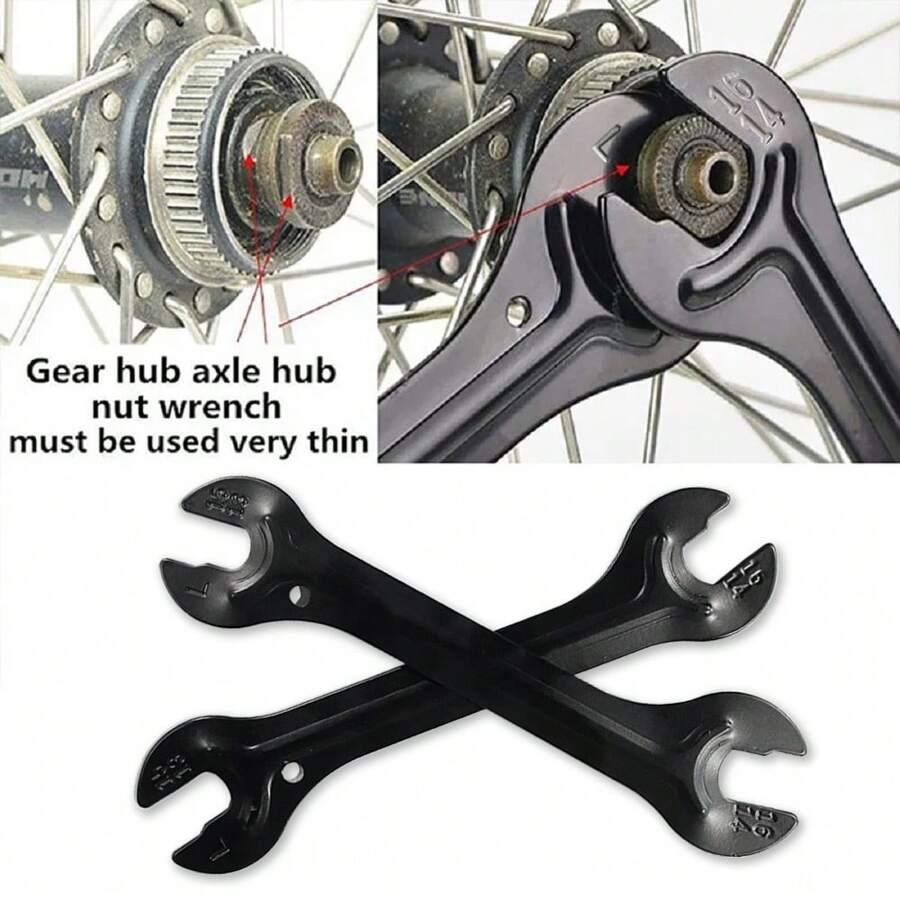 1pc/3pcs Bike Hub Cone Spanner Portable Head Open End Axle Wrench Bicycle Repair Tool Accessories - Black - View 1