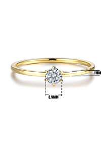 1PC 925 Sterling Silver Moissanite Ring, Simple Commuter Ring, Engagement Ring