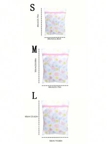 1/2/3個拉鍊洗衣網袋，蜂巢洗衣袋，適用於衣服、襯衫、胸罩、襪子、內衣、旅行收納袋、夏季上衣、內衣洗衣機洗衣袋，臥室洗衣必需品，返校用品，大學宿舍必需品，洗衣袋。(注意：請勿過度填充洗衣袋，否則會縮短產品壽命) - 粉紅色印花 - 查看 3