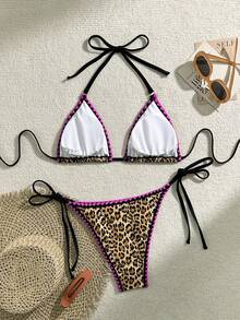 1pc Digital Printed Bikini Set Summer - Multicolor - View 7