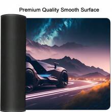 鼠标垫超级跑车插画印花防滑键盘垫跑车定制电脑桌垫游戏玩家橱柜地毯鼠标垫适用于游戏和办公室 - 彩色 - 查看 8