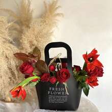 4Pcs Flower Bags For Bouquet Floral Arrangement Bags Bulk Paper Flower Box With Handles Florist Gift Wrapping Bags For Graduation Wedding Birthday Bridal Shower Party - Multicolor - View 3