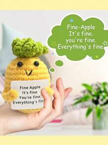 手工企鹅礼物，趣味钩织企鹅挂饰，鲨鱼，创意钩织蜜蜂/玉米环励志装饰，桌面装饰，附赠积极信念卡片，铜质钥匙扣挂饰，桌面盆栽花卉蔬菜装饰，积极礼物 - 蔬果系列 - 查看 4