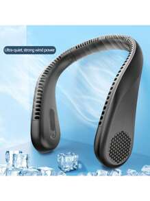 1pc Portable Hanging Neck Fan, 5200mAh Neck Fan Rechargeable With 3 Wind Speed,USB Rechargeable Personal Neck Fan, For Cooling Fan For Travel, Outdoor, Indoor, Black