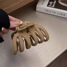 1入組強力南瓜形髮夾，簡單時尚，適用於厚髮量和大卷髮，高端髮夾，適用於髻和髮髻造型 - 咖色 - 查看 15